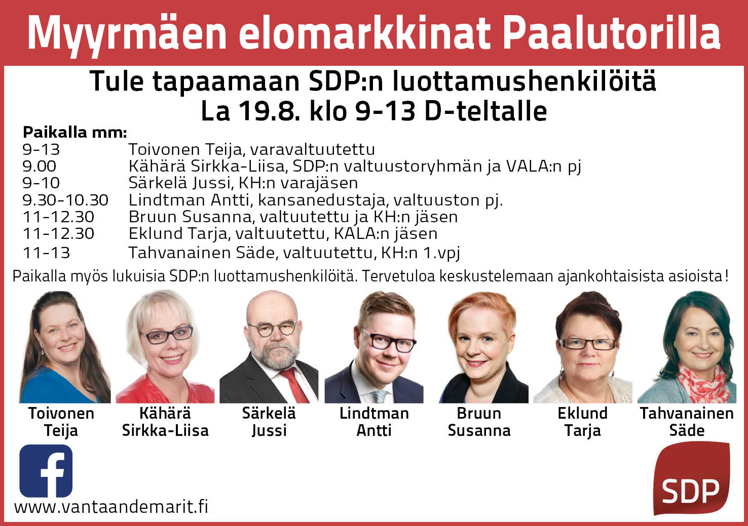 Etelä-Vantaan Demarit Paalutorilla 19.8.2017