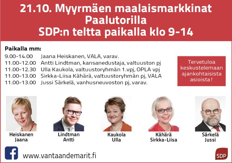 21.10. Vantaan Demarit Myyrmäen maalaismarkkinoilla
