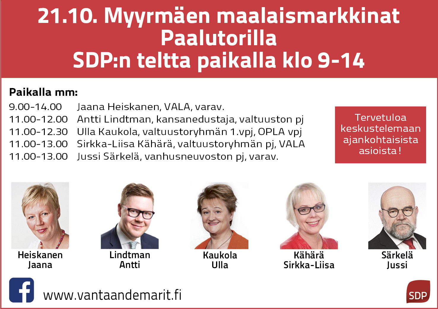 21.10. Vantaan Demarit Myyrmäen maalaismarkkinoilla