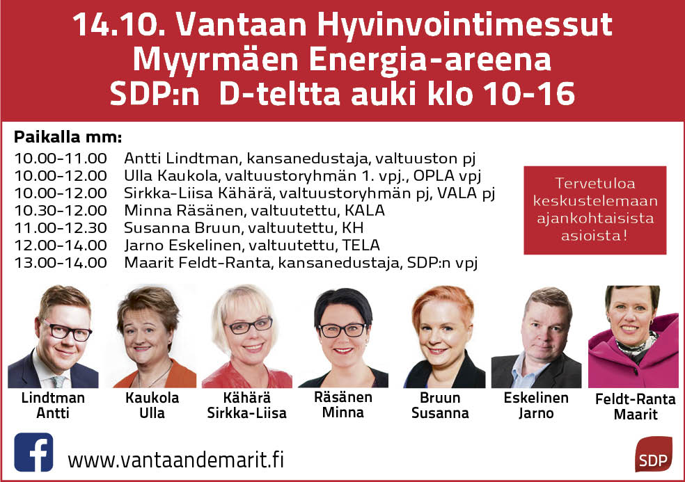 Vantaan Demarit Hyvinvointimessuilla Lauantaina 14.10.