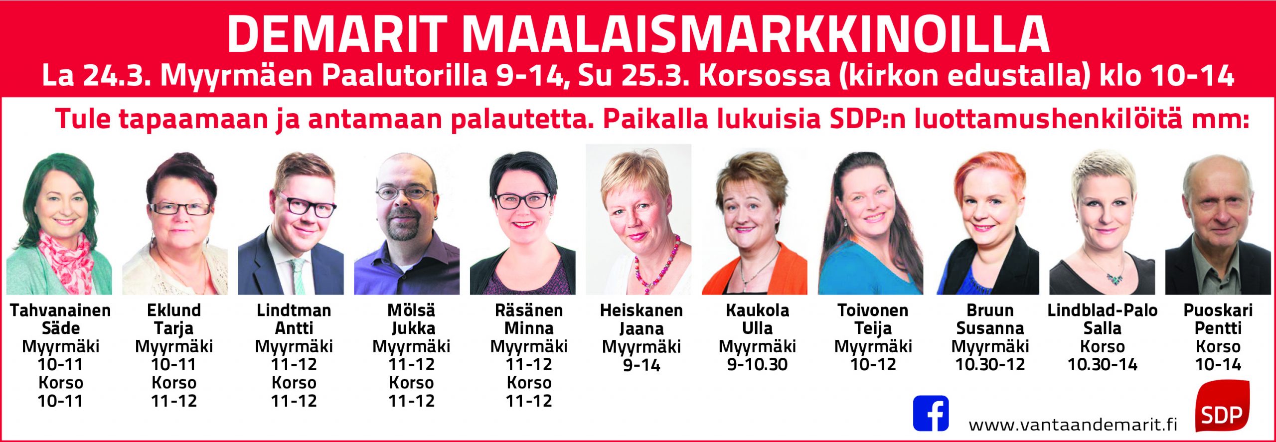 Demarit maalaismarkkinoilla la 24.3.