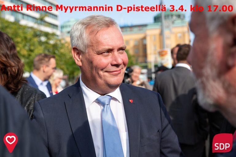 Antti Rinne Myyrmannin D-pisteelle.