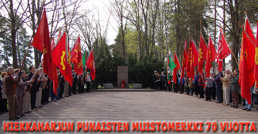 Hiekkaharjun punaisten muistomerkki 70 vuotta ja muistomerkkitaulun paljastusksen tilaisuuteen la 24.9. klo 15.