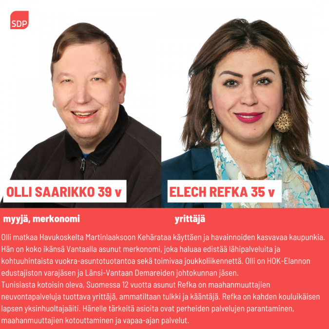 Kuntavaaliehdokkaat Olli Saarikko Ja Refka Elech