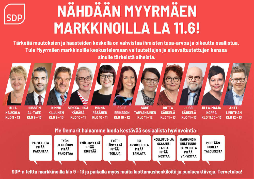 Vantaan demarit paalutorilla lauantaina 11.6.