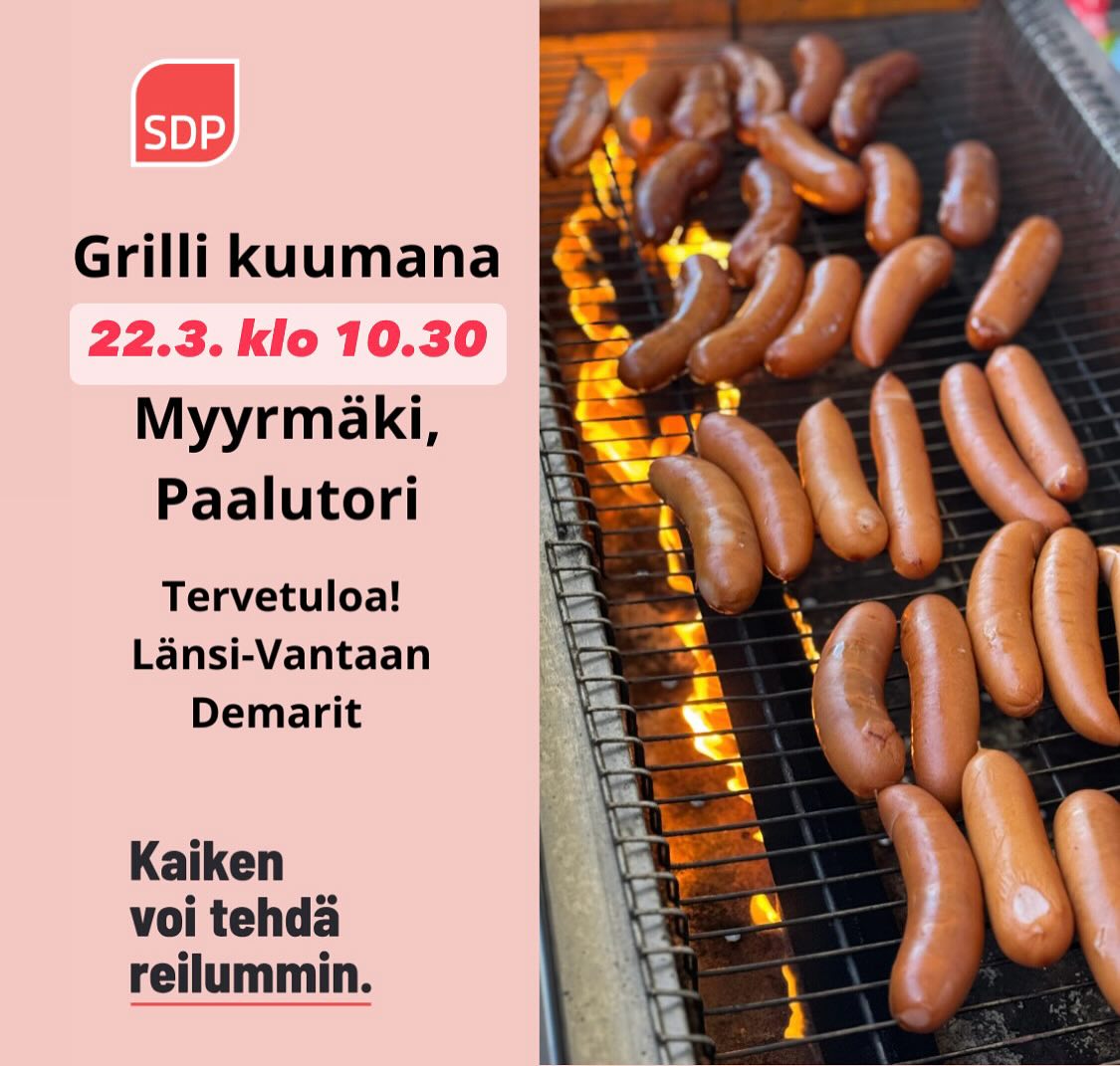 Grilli kuumana lauantaina 22.3. Paalutorilla